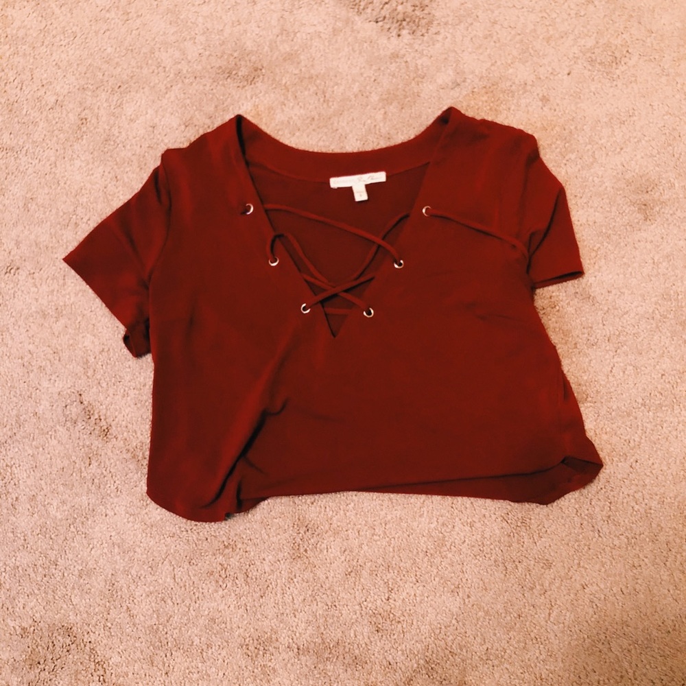 Lace up cropped top